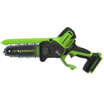 Цепная мини пила аккумуляторная GREENWORKS GD24CS15, 24V, 15см, бесщеточная, с автоматической смазкой цепи, без аккумулятора и ЗУ