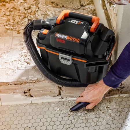 Пылесос хозяйственный для сухой и влажной уборки WORX NITRO WX031.9 20V аккумуляторный, Без аккумулятора и зарядного устройства