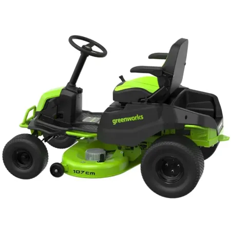 Трактор садовый аккумуляторный GREENWORKS GC82LT107, 82V, без АКБ и ЗУ (7404507)