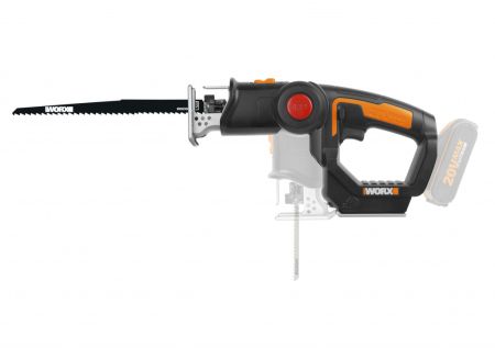 Лобзик – сабельная пила 2-в-1 WORX Axis WX550.9 аккумуляторный 20V, Без аккумулятора и зарядного устройства