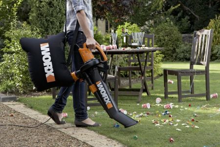 Воздуходув-Садовый Пылесос электрический WORX WG505E, 3000Вт, 335 км/ч