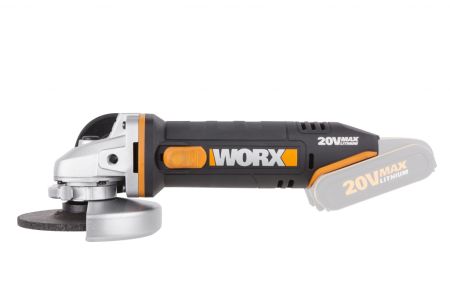 Угловая шлифмашина WORX WX800.9 аккумуляторная 20V, 115мм, Без аккумулятора и зарядного устройства