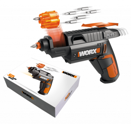 Отвертка WORX WX254.4 4V SD Slide Driver аккумуляторная с ЗУ и набором бит (6шт)