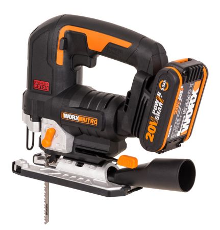 Лобзик аккумуляторный бесщёточный WORX WX542, 20В, 2,5Ач х1, ЗУ 2А, кейс