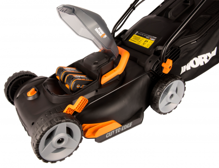 Газонокосилка аккумуляторная WORX WG743E.9, 40V Li Lawn Mower, 40см, 2 аккумулятора по 4 Ач + двойное ЗУ 2x2A