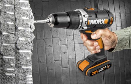 Дрель-шуруповерт ударная WORX WX372.9 аккумуляторная, 20В, Без аккумулятора и зарядного устройства