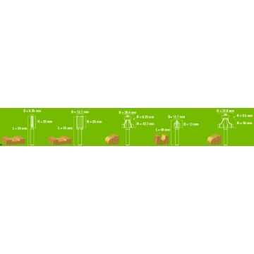 Набор фрез ( 5 шт.) 2953207 для фрезера GREENWORKS G24RO 24V