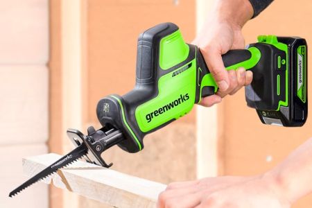 Пила сабельная компактная аккумуляторная Greenworks Арт.1200507, 24V, бесщеточная