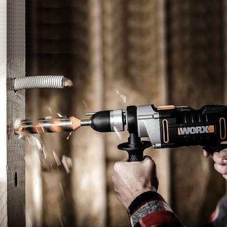Дрель-шуруповерт ударная WORX WX318 электрическая 220V, 810Вт, в кейсе, Без аккумулятора и зарядного устройства