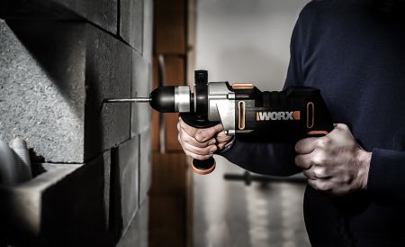 Дрель-шуруповерт ударная WORX WX318 электрическая 220V, 810Вт, в кейсе, Без аккумулятора и зарядного устройства