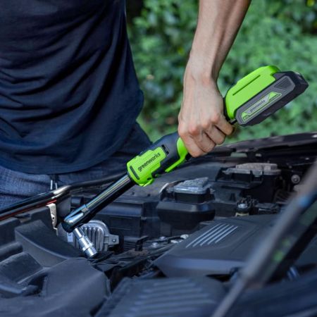 Гайковерт-трещотка удлиненная GREENWORKS GD24RWX 24V 3803907 (1/2) бесщеточная аккумуляторная