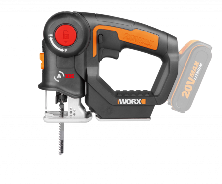 Лобзик – сабельная пила 2-в-1 WORX Axis WX550.9 аккумуляторный 20V, Без аккумулятора и зарядного устройства