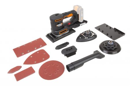 Виброшлифмашина WORX WX820.9 аккумуляторная 20V, 1 аккумулятор 2 Ач + зарядное устройство, в кейсе