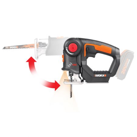 Лобзик – сабельная пила 2-в-1 WORX Axis WX550.9 аккумуляторный 20V, Без аккумулятора и зарядного устройства